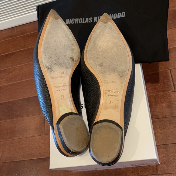 Nicholas Kirkwood Black Calfskin Beya Mules 37 - Picture 5 of 12